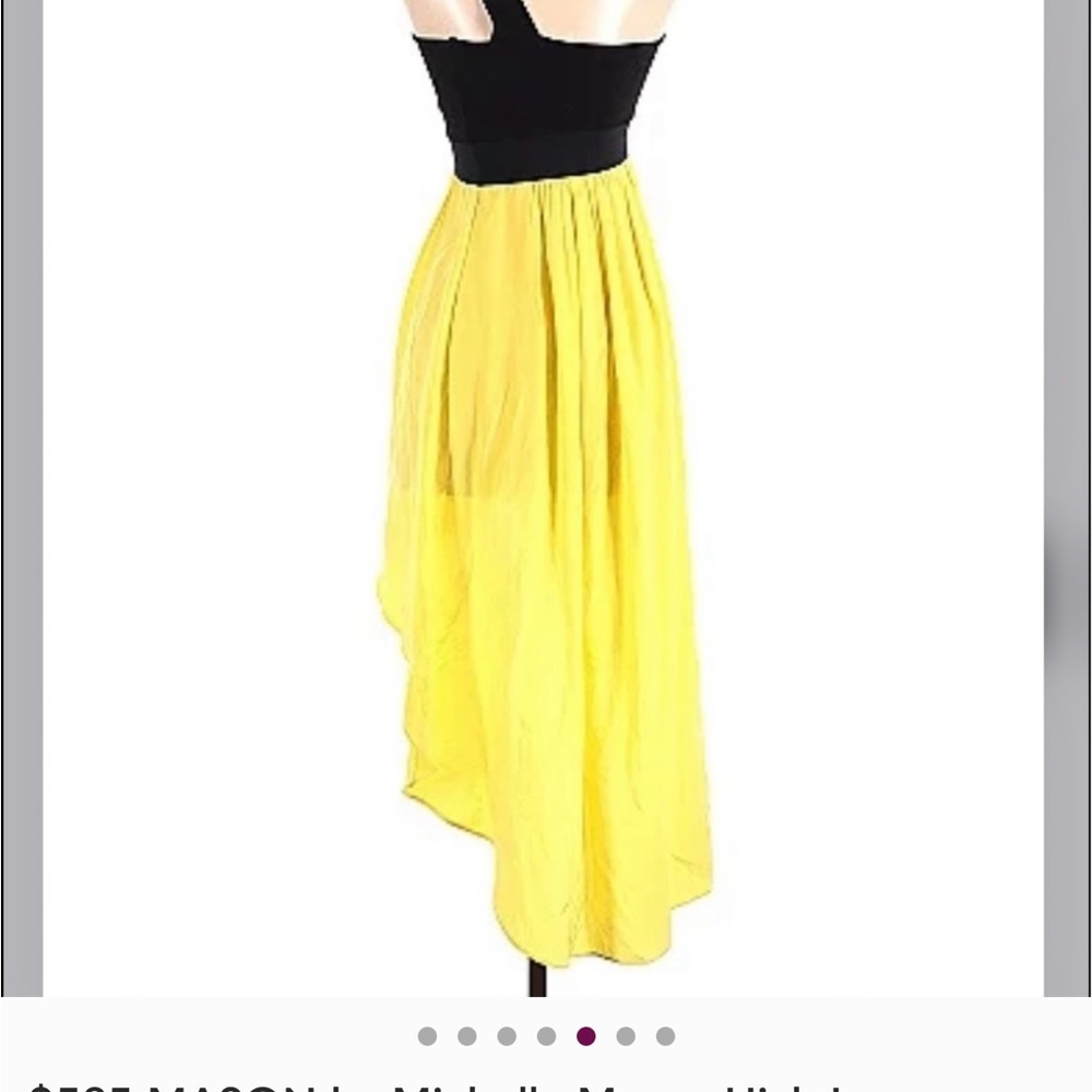 Elegant Asymmetrical Yellow and Black Dress